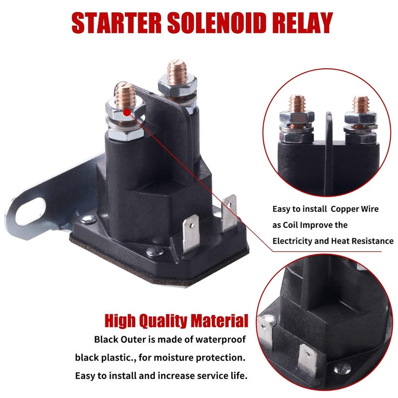 Azushwer AM138068 Starter Solenoid 12V for John Deere Tractor Cub Cadet 725-04439 Compatible with LA100 LA105 LA110 LA115 LA120 LA125 D100 D105 D110 D120 D125 D130 D140 D150 D155 D160 D170 - Image 4
